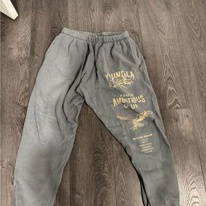 Grey/blue Yung La men’s sweatpants